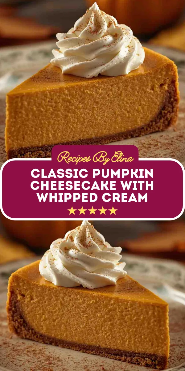 Classic Pumpkin Cheesecake with Whipped Cream