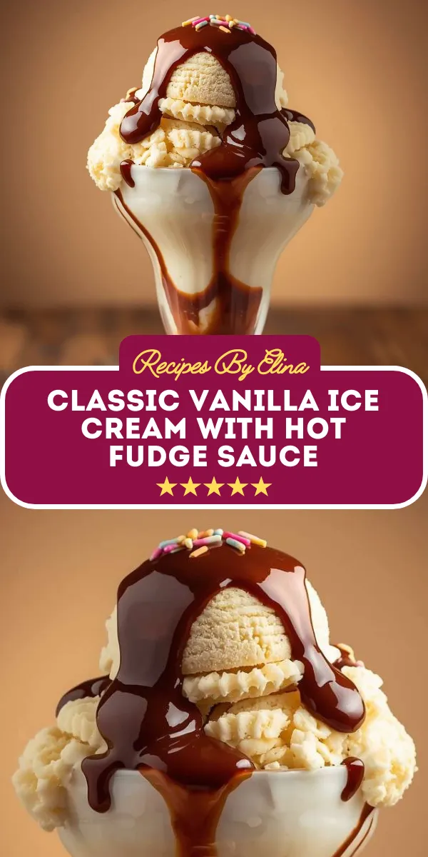 Classic Vanilla Ice Cream with Hot Fudge Sauce