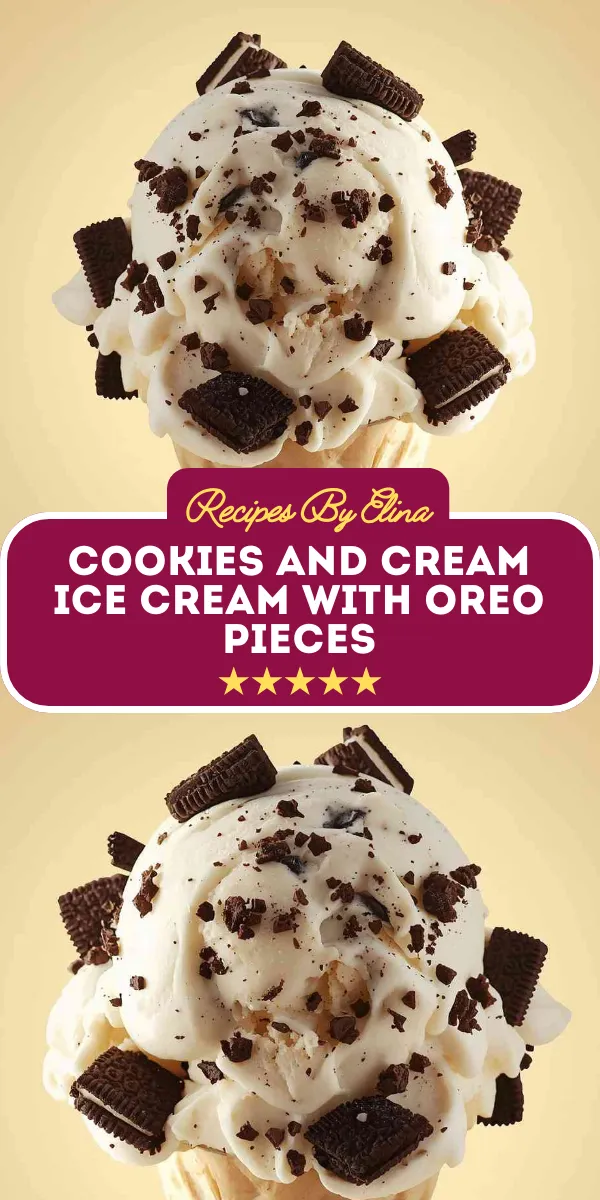 Cookies and Cream Ice Cream with Oreo Pieces