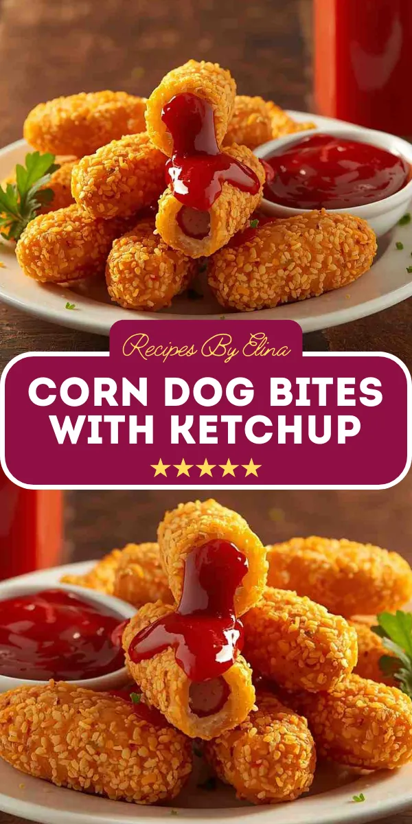 Corn Dog Bites with Ketchup