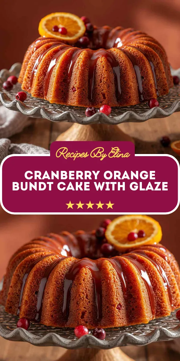 Cranberry Orange Bundt Cake with Glaze