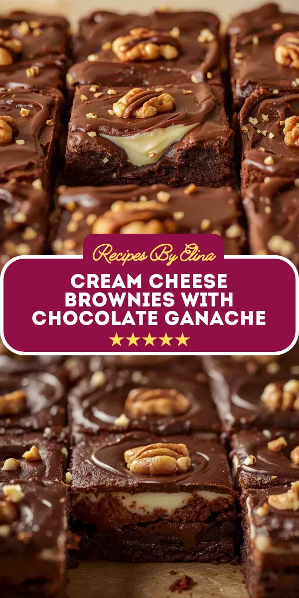 Cream Cheese Brownies with Chocolate Ganache