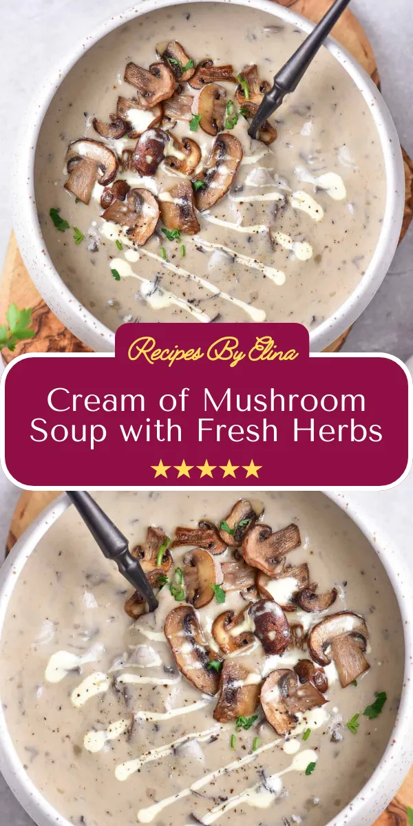 Cream of Mushroom Soup with Fresh Herbs