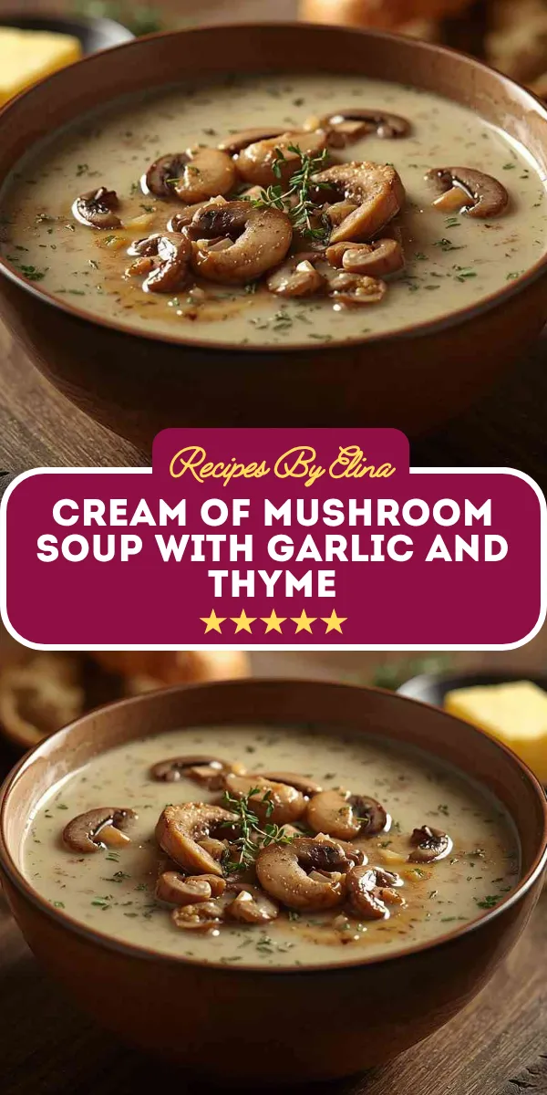 Cream of Mushroom Soup with Garlic and Thyme