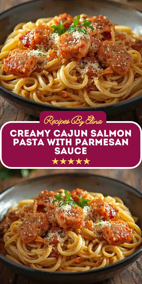 Creamy Cajun Salmon Pasta with Parmesan Sauce