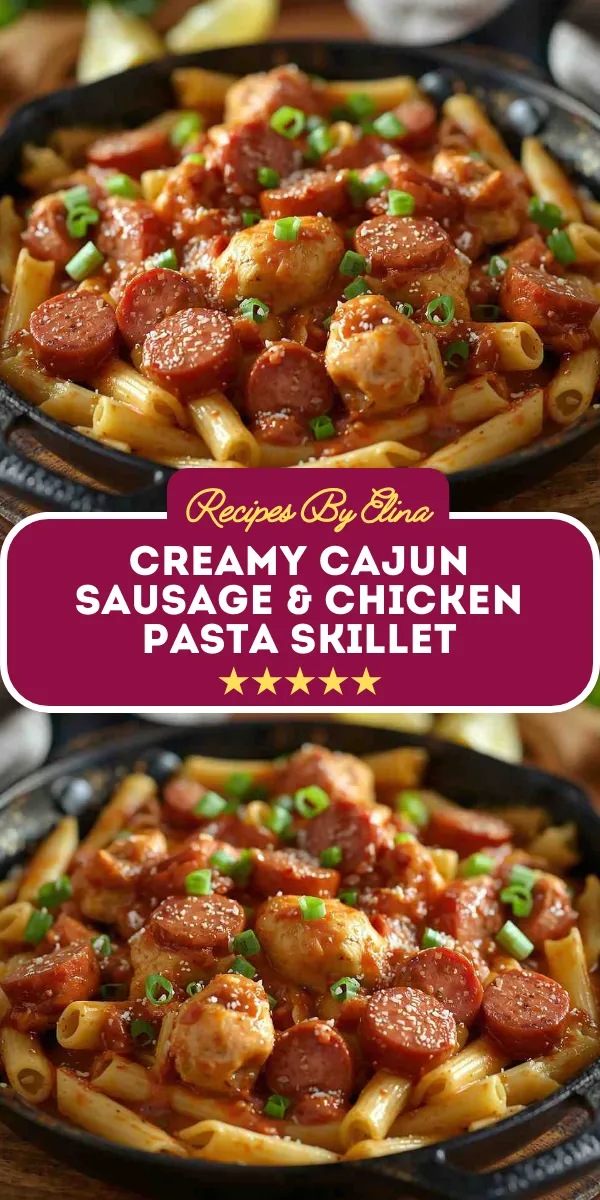 Creamy Cajun Sausage & Chicken Pasta Skillet