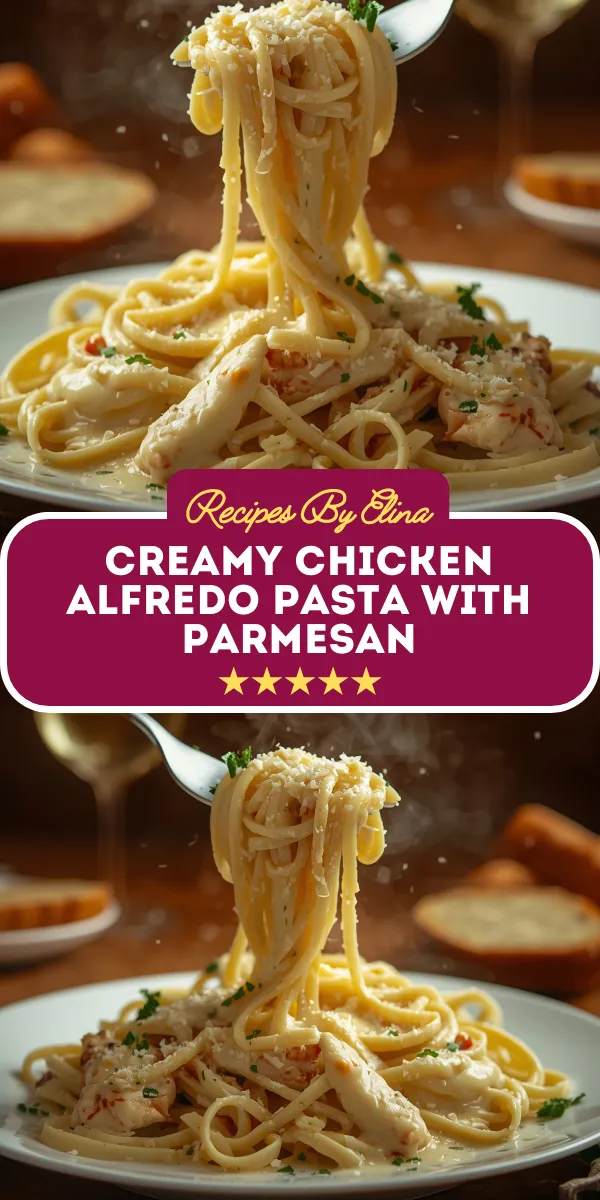 Creamy Chicken Alfredo Pasta with Parmesan