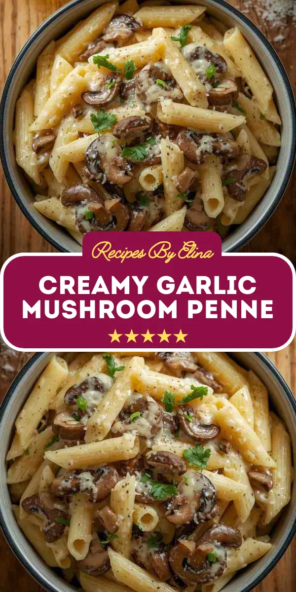 Creamy Garlic Mushroom Penne
