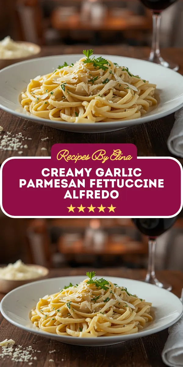 Creamy Garlic Parmesan Fettuccine Alfredo