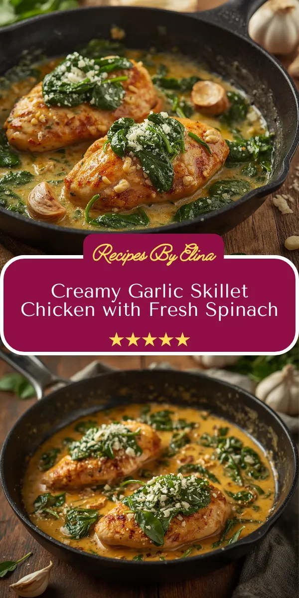Creamy Garlic Skillet Chicken with Fresh Spinach