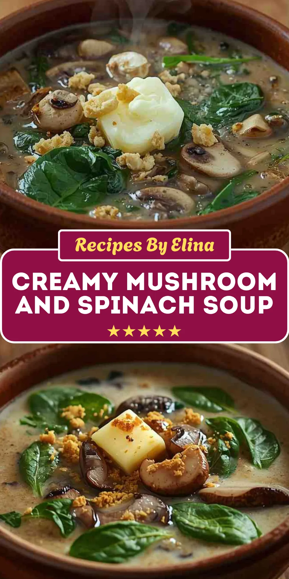 Creamy Mushroom and Spinach Soup