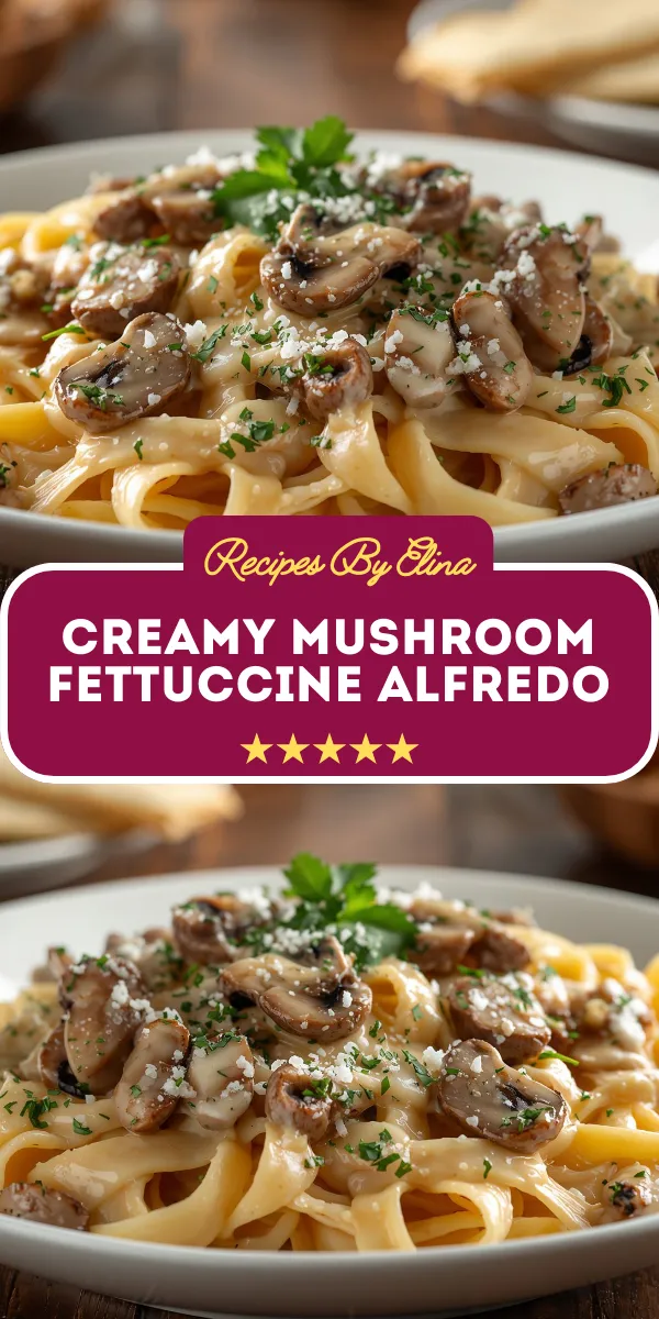 Creamy Mushroom Fettuccine Alfredo