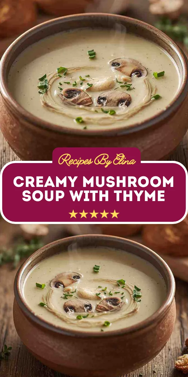 Creamy Mushroom Soup with Thyme