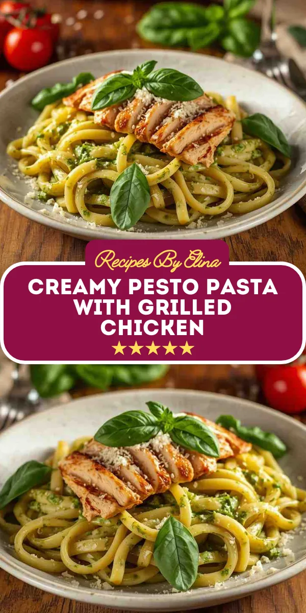 Creamy Pesto Pasta with Grilled Chicken