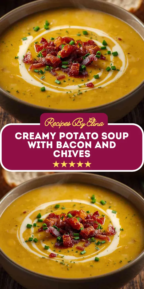 Creamy Potato Soup with Bacon and Chives