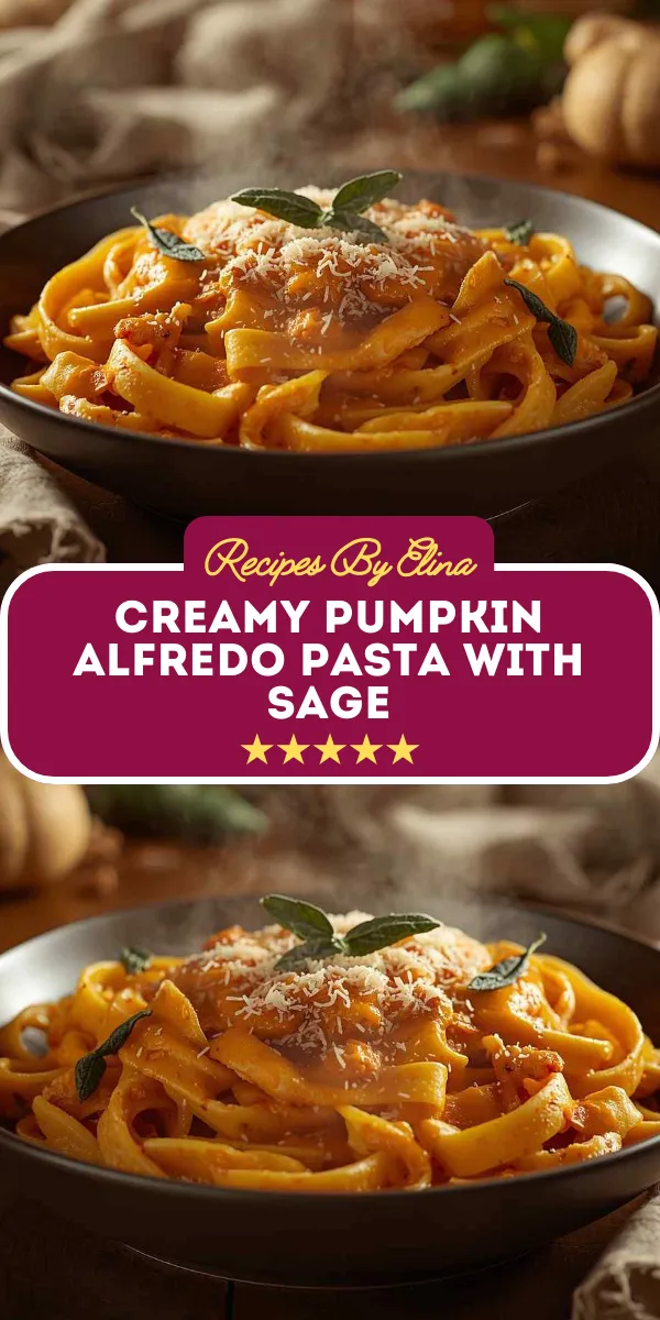 Creamy Pumpkin Alfredo Pasta with Sage