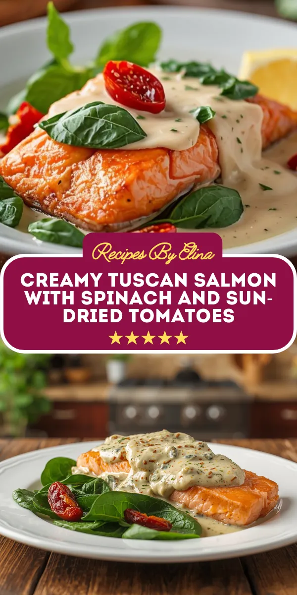 Creamy Tuscan Salmon with Spinach and Sun-Dried Tomatoes