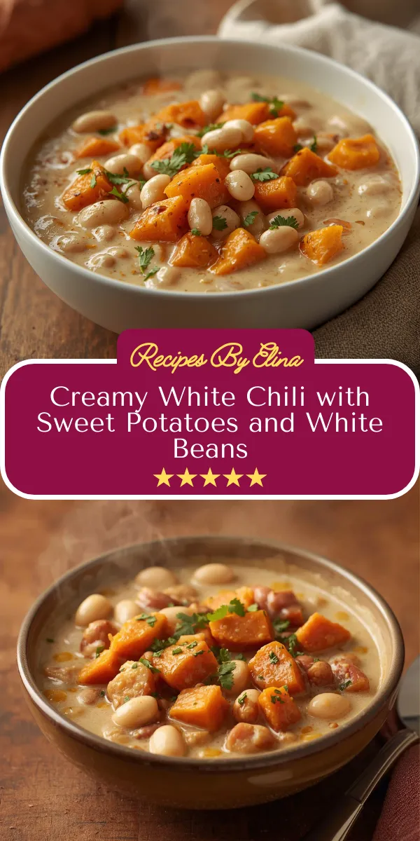 Creamy White Chili with Sweet Potatoes and White Beans