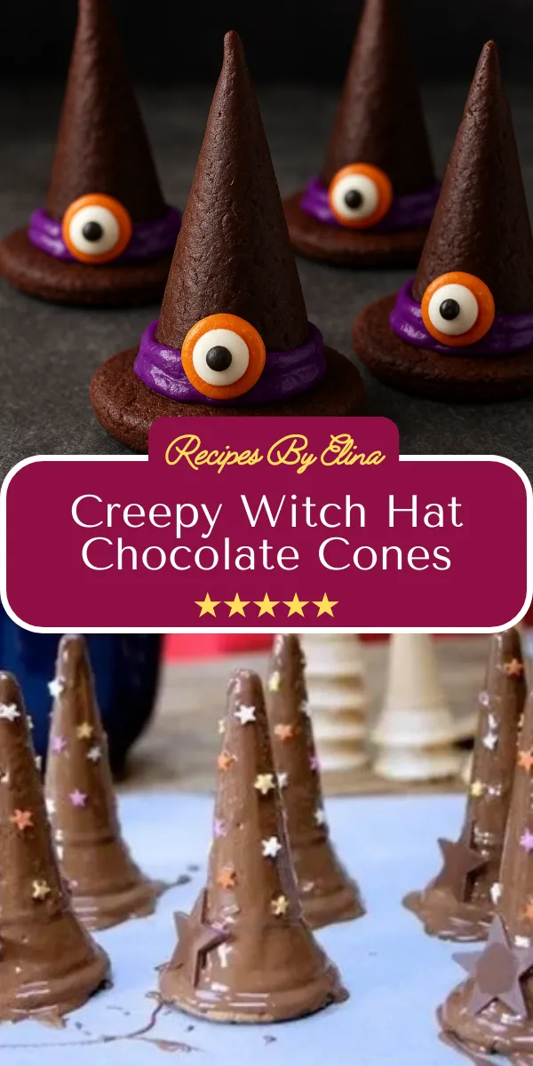 Creepy Witch Hat Chocolate Cones