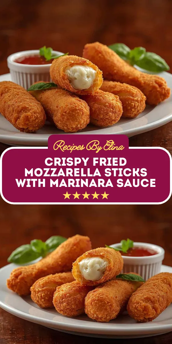 Crispy Fried Mozzarella Sticks with Marinara Sauce