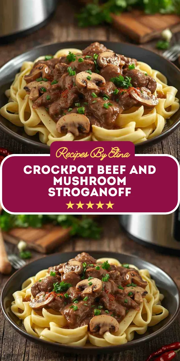 Crockpot Beef and Mushroom Stroganoff