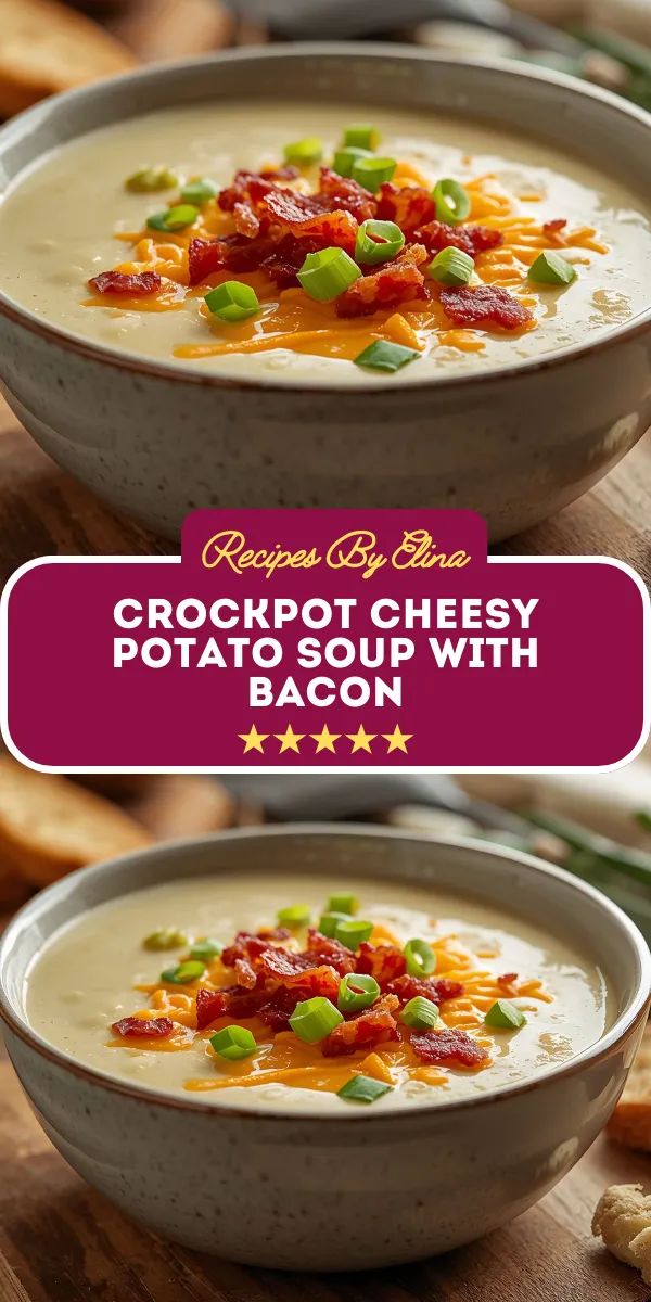 Crockpot Cheesy Potato Soup with Bacon