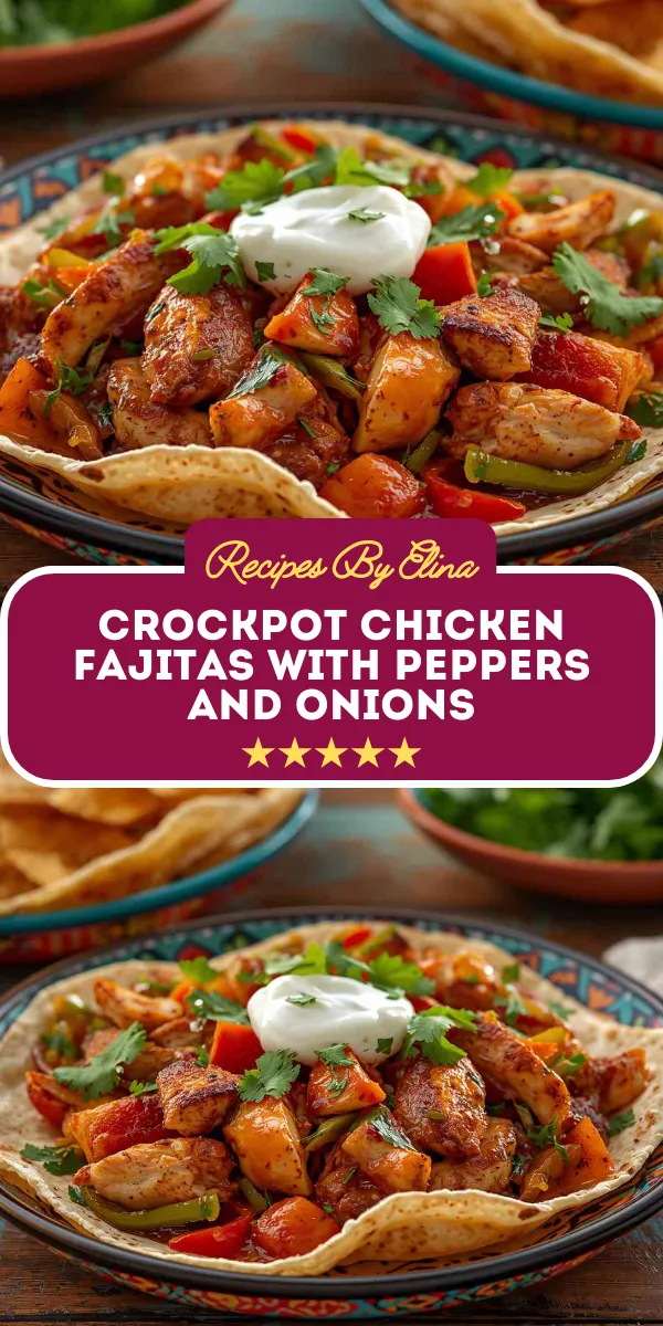 Crockpot Chicken Fajitas with Peppers and Onions
