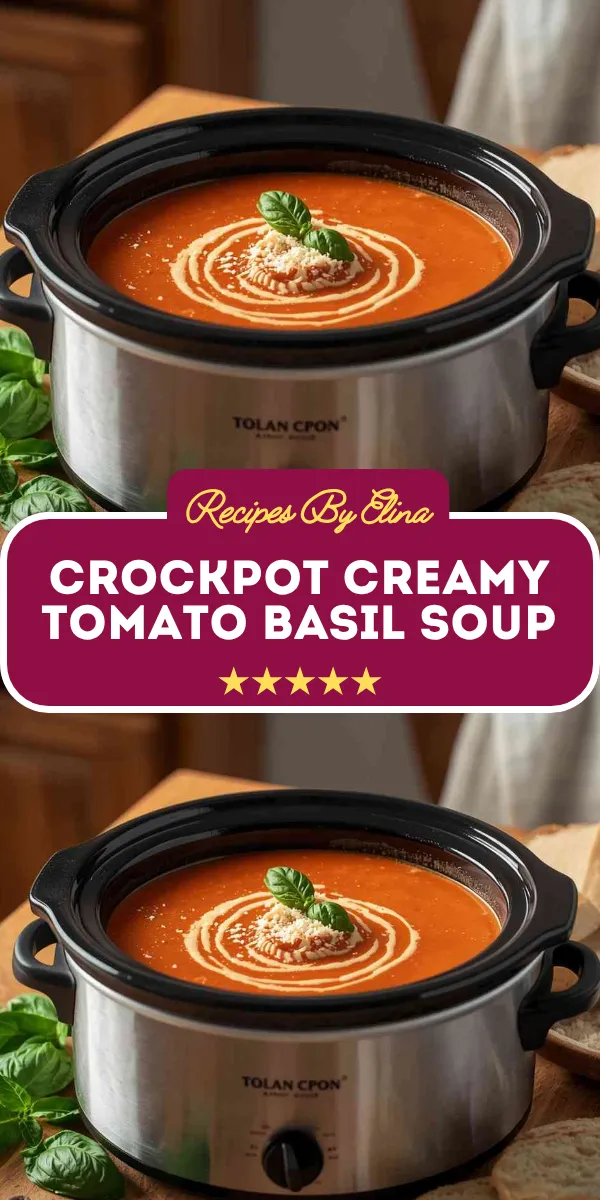 Crockpot Creamy Tomato Basil Soup