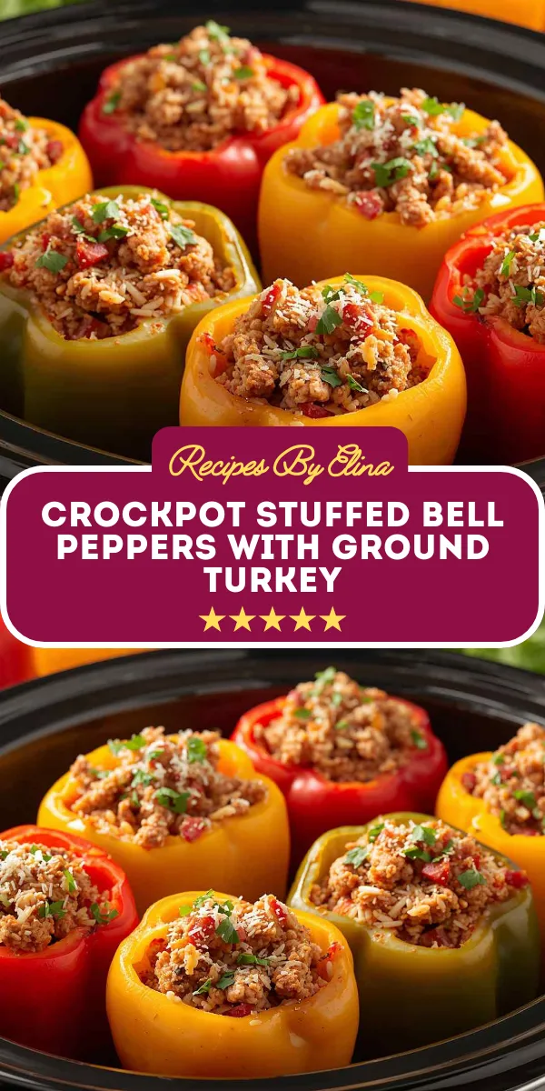 Crockpot Stuffed Bell Peppers with Ground Turkey