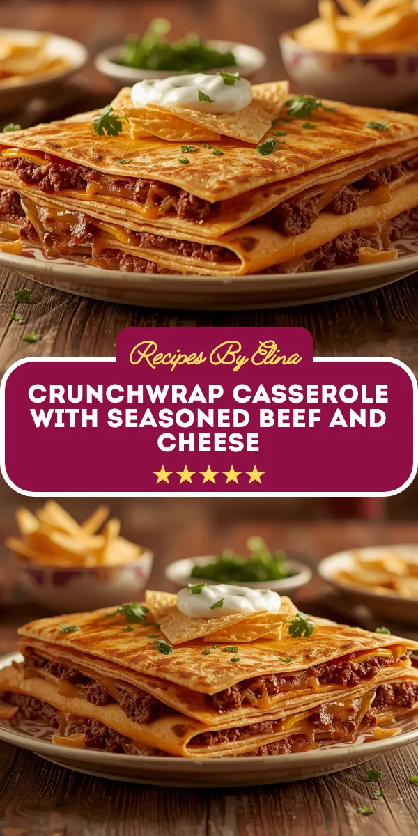 Crunchwrap Casserole with Seasoned Beef and Cheese