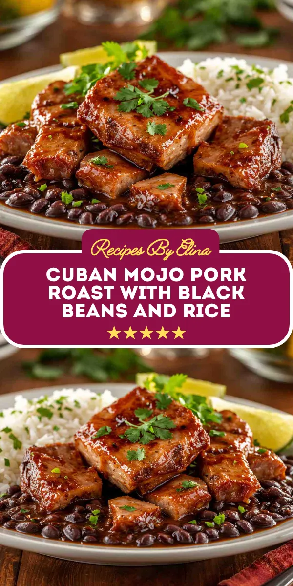 Cuban Mojo Pork Roast with Black Beans and Rice