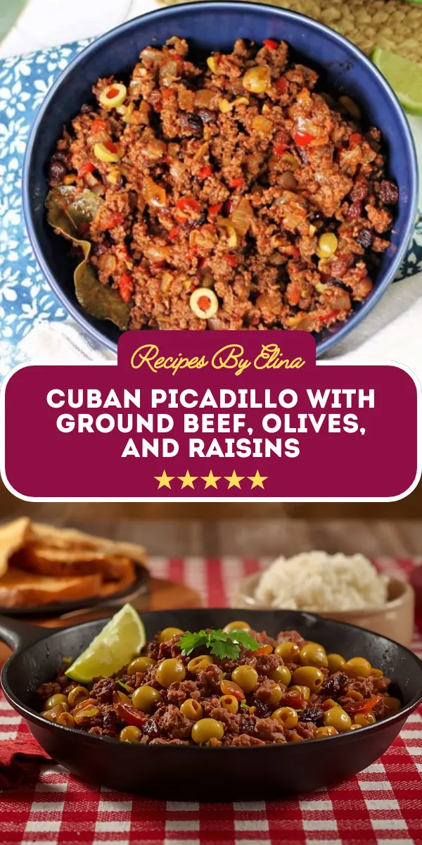 Cuban Picadillo with Ground Beef, Olives, and Raisins