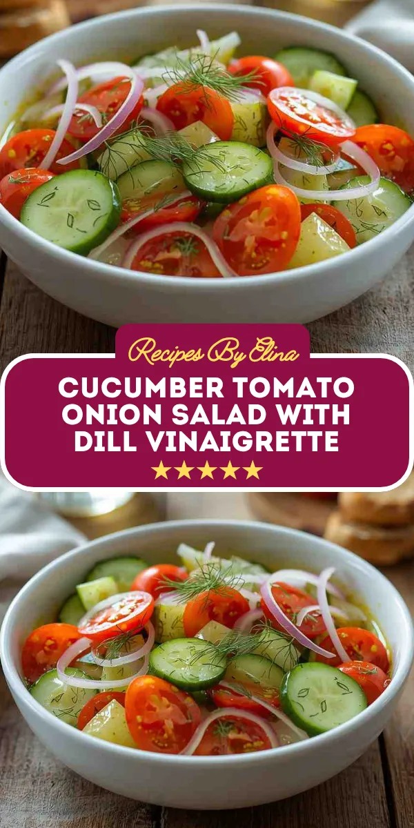 Cucumber Tomato Onion Salad with Dill Vinaigrette