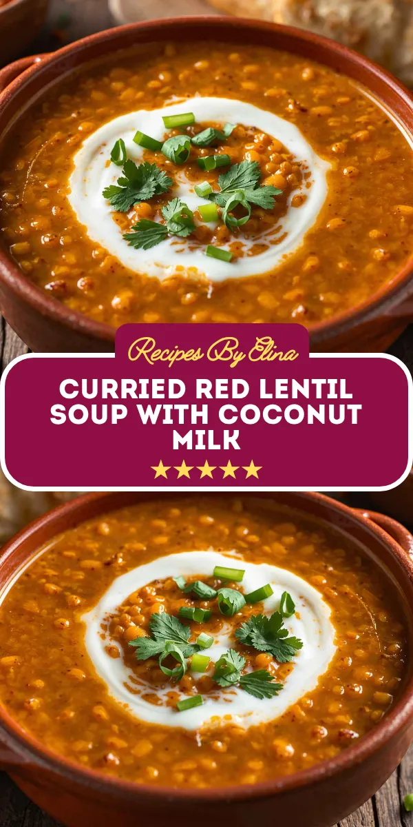 Curried Red Lentil Soup with Coconut Milk