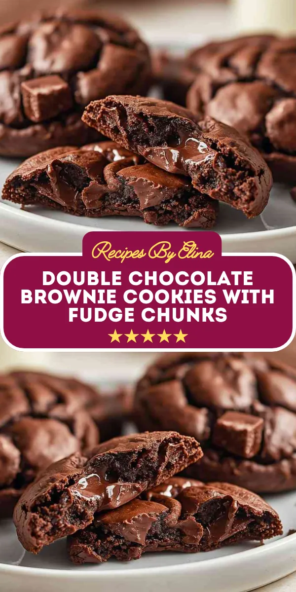 Double Chocolate Brownie Cookies with Fudge Chunks