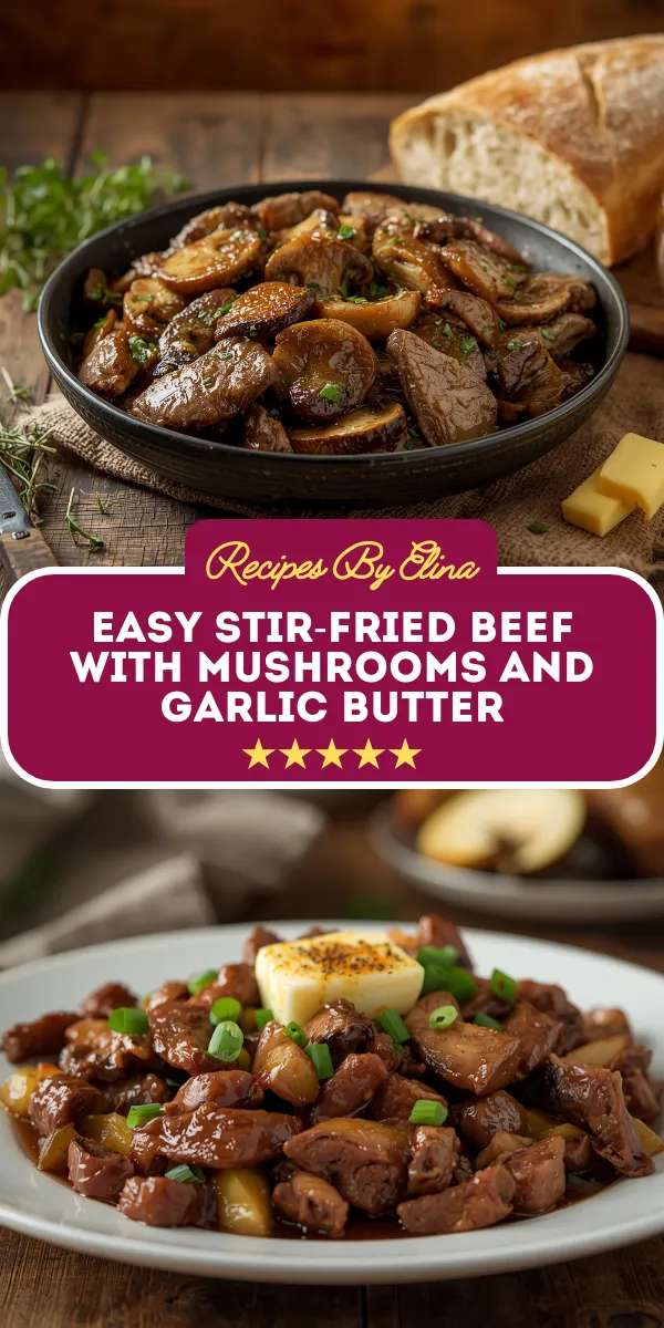 Easy Stir-Fried Beef with Mushrooms and Garlic Butter