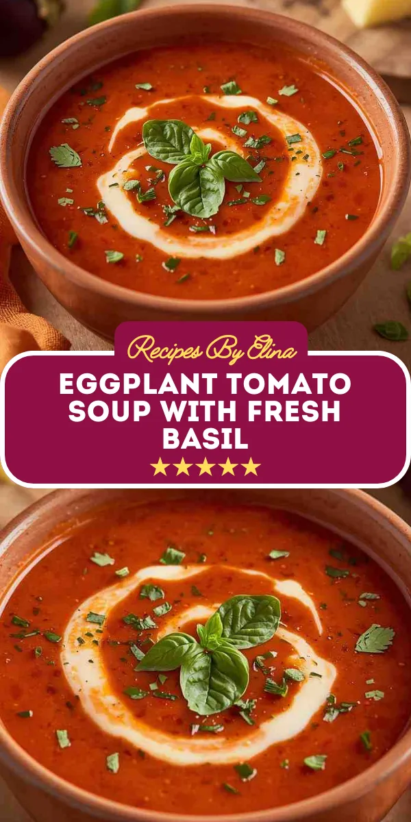 Eggplant Tomato Soup with Fresh Basil