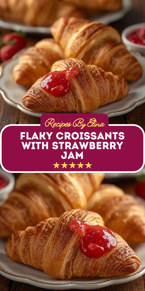 Flaky Croissants with Strawberry Jam