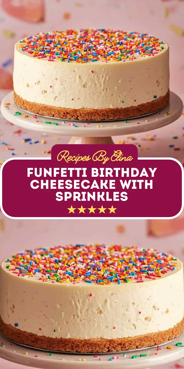 Funfetti Birthday Cheesecake with Sprinkles