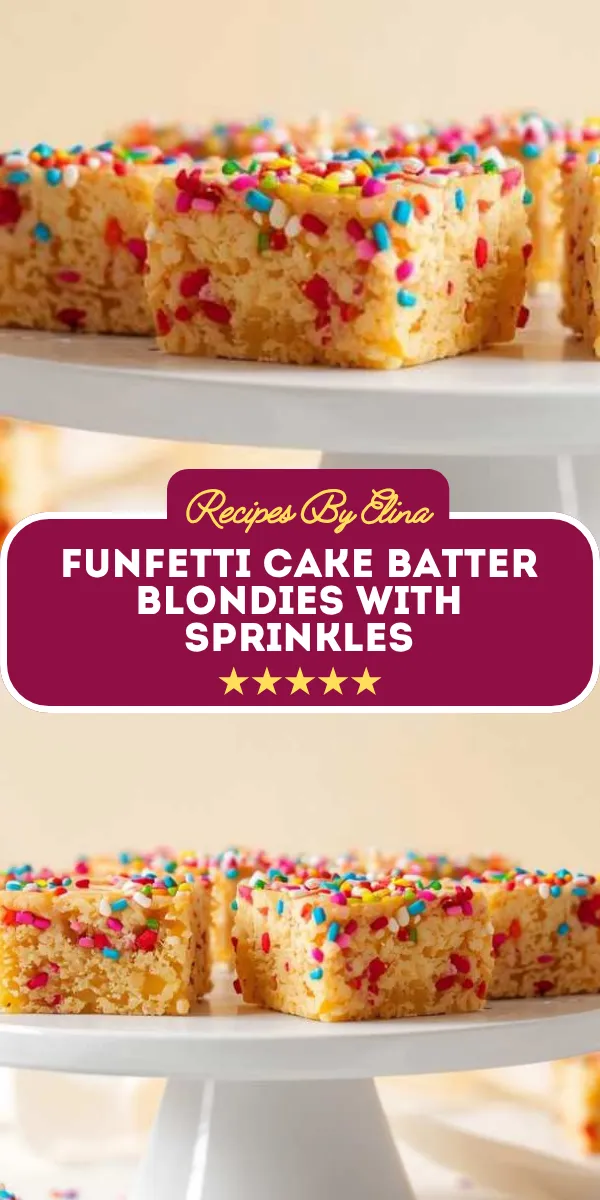 Funfetti Cake Batter Blondies with Sprinkles
