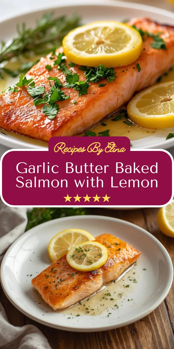 Garlic Butter Baked Salmon with Lemon