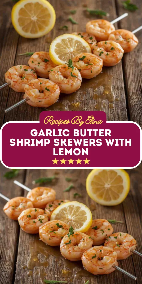 Garlic Butter Shrimp Skewers with Lemon