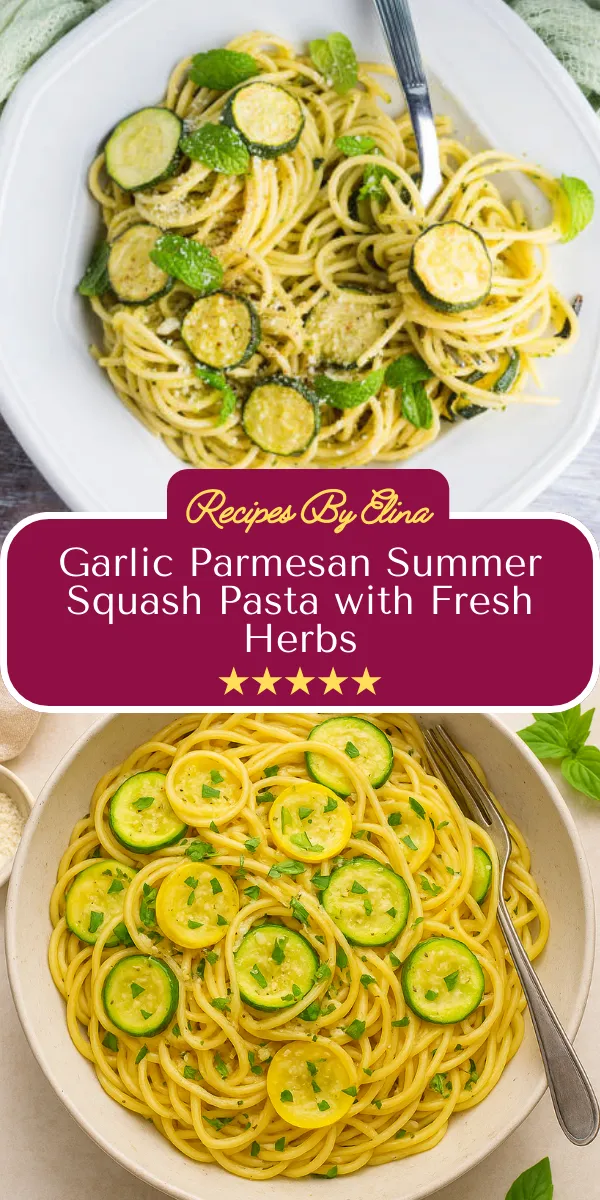 Garlic Parmesan Summer Squash Pasta with Fresh Herbs