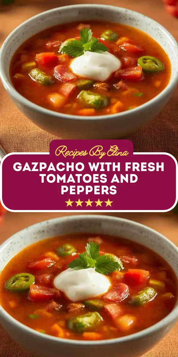Gazpacho with Fresh Tomatoes and Peppers