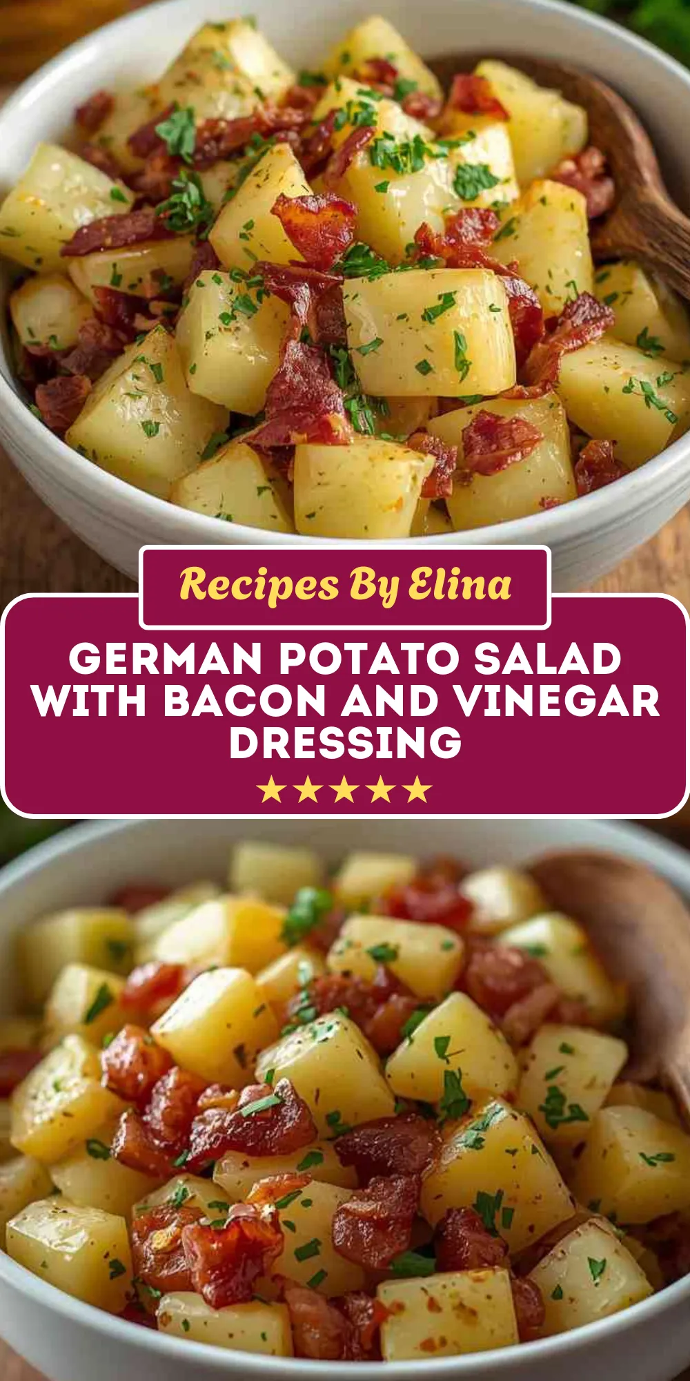 German Potato Salad with Bacon and Vinegar Dressing
