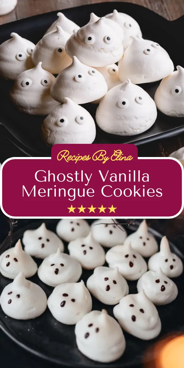 Ghostly Vanilla Meringue Cookies