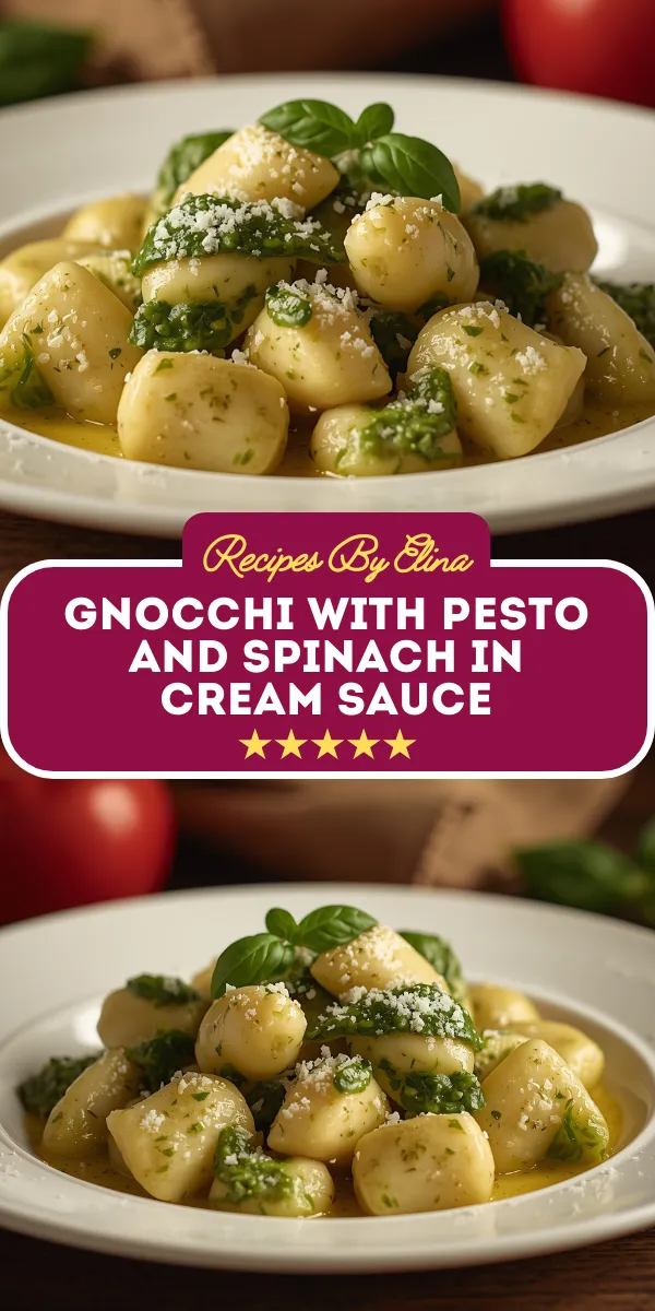 Gnocchi with Pesto and Spinach in Cream Sauce