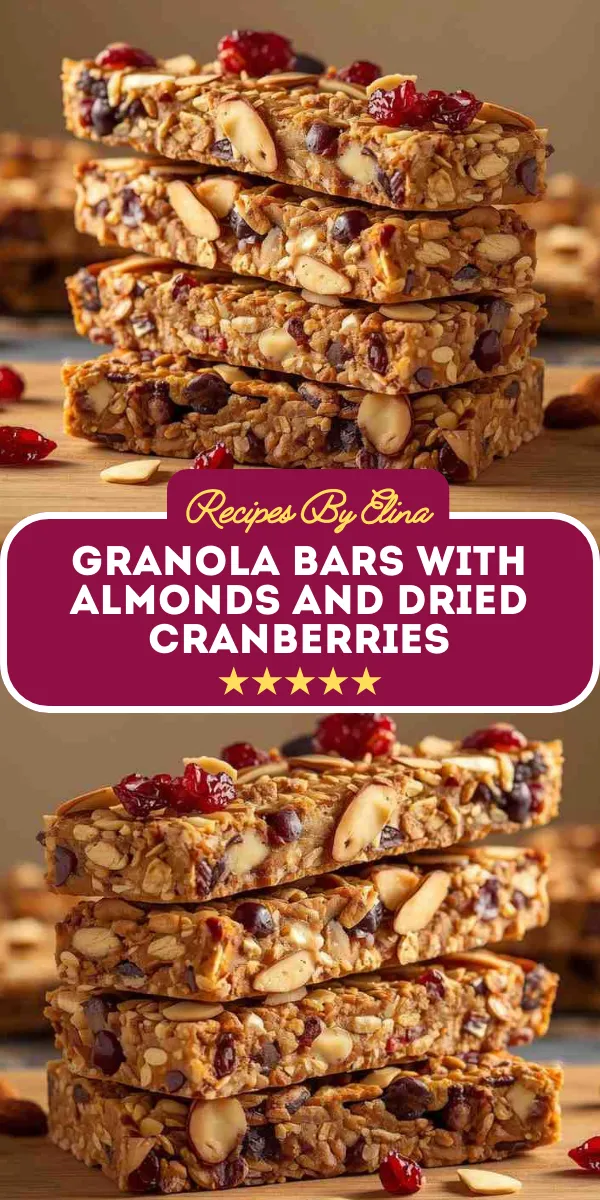 Granola Bars with Almonds and Dried Cranberries