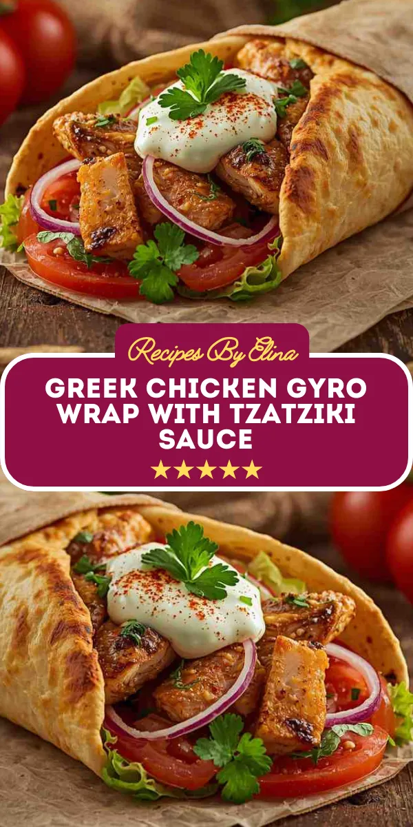 Greek Chicken Gyro Wrap with Tzatziki Sauce