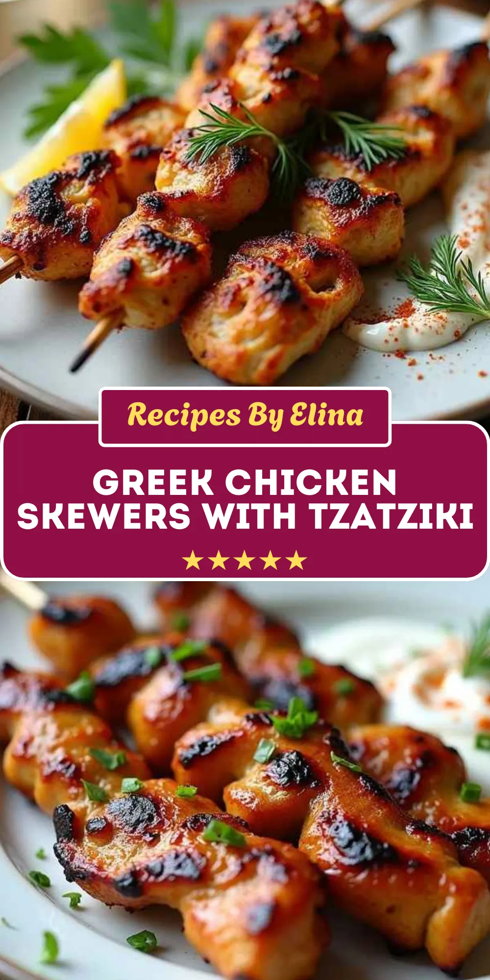 Greek Chicken Skewers with Tzatziki